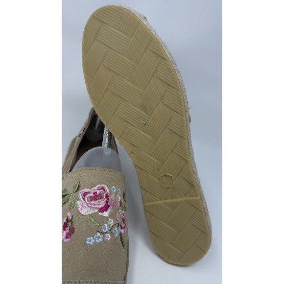 New FABIOLAS Beige Suede Floral Embroidered‎ Espadrilles Shoes 41 9.5 NWOB - Picture 5 of 9
